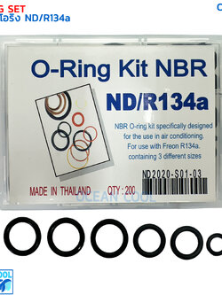 โอริง แอร์รถยนต์ ND/R134a ครบไซส์ กล่อง 200 วง OR0040 O-ring Set ND R134a อย่างดี Oring
