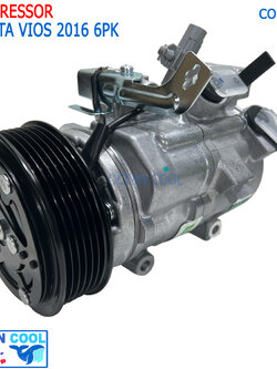 คอมแอร์ โตโยต้า วีออส 2016 ถึง ปัจจุบัน COM0171 สายพาน 6PK Compressor Toyota Vios’16 คอมเพรสเซอร์ แอร์ โซลูน่า คอมแอร์รถยนต์