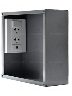 In-Wall Storage Box ขนาด 10"x 10"x 4" หนา 0.8 มม.(สีเทา) สำหรับฝังใต้ผนัง งานติดตั้งขาแขวนทีวีแบบ Ultra Slim, No-Gap Wall Mount