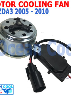 มอเตอร์ พัดลม มาสด้า3 ปี 2005 - 2010 โฉม BK พร้อมโมดูล CF0074 Motor Cooling Fan condenser Radian Mazda3 ระบายความร้อน แผงแอร์ หม้อน้ำ 12v พ.ศ. 2548 ถึง 2553 2006 2007 2008 2009 อะไหล่ แอร์ รถยนต์