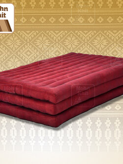 ที่นอนขิด 3 พับสีพื้นแดงเลือดนก ขนาด 110x180x7Cm //Large 3 part mattresses Cotton, kapok