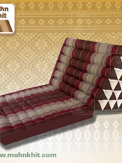 หมอนสามเหลี่ยม 21ช่องใหญ่ผ้าขิดไทยเบาะ 1 พับ 80cmx120cmx55 cm // Big Triangle Khit Thai Floor Cushions Traditional handmade 21 holes. สำเนา