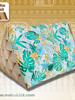 หมอนสามเหลี่ยม15ช่องลายฮาวายใหญ่ 70cmx39cmx39cm// Thai Tri-angle Cotton kapok 100%Traditional Floor Cushions .