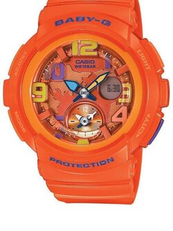 CASIO Baby-G นาฬิกาข้อมือผู้หญิง สีส้ม สายเรซิ่น รุ่น BGA-190-4BDR