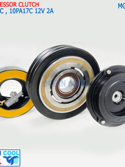 คลัชคอมแอร์ 10PA15C , 10PA17C 12v ร่อง A 12.5 คู่ MGC0136 ลูกปืน NSK แท้ Compressor Clutch For 10PA15C 17C หน้าคลัชคอมแอร์ มู่เล่คลัช หน้าคลัช 2ร่อง