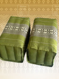 หมอนขิดเก้าลูกใหญ่ลายขิด 52x28 Cm พร้อมปอกสวม // Khit pillow large 9 rows 52x28cm kapok 100%Traditional Floor Cushions