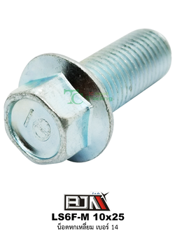 LS6F-M 10x25 น็อตหกเหลี่ยมเบอร์ 14 ( 1 ถุงมี 20 ตัว )