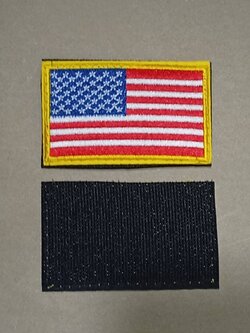 อาร์ม ธงสหรัฐ ธงสหรัฐขอบเหลือง ติดแถบแวลโคร