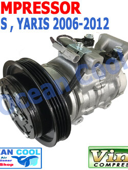 คอมเพรสเซอร์ ยาริส ปี 2006 - 2012 วีออส ปี 2007 - 2012 10J11C COM0004 คอมแอร์รถยนต์ คอมแอร์ คอมเพลสเซอร์ Compressor TOYOTA YARIS , VIOS 2008 2009 2010 2011 OCEAN COOL โตโยต้า วีอ๊อส ยาริต พ.ศ. 2549 ถึง 2555 อะไหล่ แอร์ รถยนต์ 2550 2551 2552 2553 2554 2008