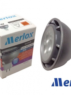 หลอด LED MR16 DC DIMMABLE 12V 3W 3000K FLOOD 38° GU5.3 MERLOX