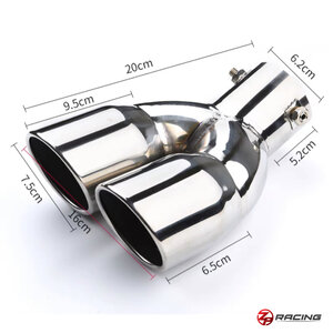 ปลายท่อคู่ ปลอกท่อไอเสียคู่ Honda HR-V E:HEV สีเงิน