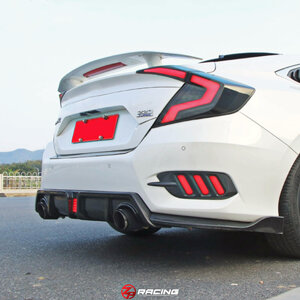 ชุดลิ้นหลัง ลิ้นหลัง ติ่งหลัง Diffuser ลิ้นหลังพร้อมท่อ CIVIC FC V.3 สำหรับปี 2016-2022