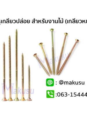 สกรูเกลียวปล่อย สกรูชิปบอร์ด สำหรับงานไม้ เกลียวหยาบ มี 5ขนาด