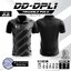 DOOD SPORT DD-DPL1 เสื้อคอปกพิมพ์ลาย ผ้าไมโคร 6 เหลี่ยม(รังผึ้ง) สีดำ