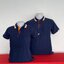 MP POLO เสื้อโปโล เสื้อคอปก สีกรมท่าขลิบส้มขาว MicrlPlus ทรงชาย-หญิง