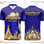 TIDS SPORT เสื้อบุญกฐิน เสื้อทีม เสื้อสายบุญ คอวี สีน้ำเงิน-ทอง