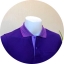 เสื้อโปโล ทรงชาย-หญิง สีม่วงปกริ้วม่วงอ่อนสลับม่วงเข้ม