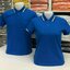 PLG POLO เสื้อโปโล เสื้อคอกปก เสื้อยูนิฟอร์ม สีฟ้าเข้มขลิบกรมท่าขาว