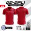 DOOD SPORT DD-DPL1 เสื้อคอปกพิมพ์ลาย ผ้าไมโคร 6 เหลี่ยม(รังผึ้ง) สีแดง