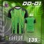 DOOD SPORT DD-DD1 เสื้อกีฬา พิมพ์ลาย คอลกม แขนสั่น สีเขียว