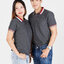 HBP POLO เสื้อโปโล เสื้อคอปก ยูนิฟอร์ม สีเทาเข้มปกขาวแดง