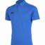 WARRIX PIN POLO Shirt เสื้อโปโล วอริกซ์ แขนสั่น ตัดต่อแบบไหล่ล้ำ สีน้ำเงิน BB