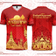 TIDS SPORT เสื้อบุญกฐิน เสื้อทีม เสื้อสายบุญ คอวี สีแดง-ทอง