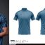 PEGAN POLO SPORT 16-24084 เสื้อโปโลพิมพ์ลายแขน สีเทาฟ้า
