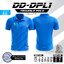DOOD SPORT DD-DPL1 เสื้อคอปกพิมพ์ลาย ผ้าไมโคร 6 เหลี่ยม(รังผึ้ง) สีฟ้า