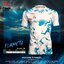 FiNiS เสื้อกีฬาพิมพ์ลาย เสื้อกีฬา คอ 5 เหลี่ยม FA-226 รุ่น Flameto สีขาว WL