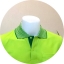 เสื้อโปโล ทรงชาย-หญิง สีเขียวตองปกริ้วเขียวอ่อนสลับเขียวเข้ม