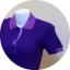 เสื้อโปโล ทรงชาย-หญิง สีม่วงปกริ้วม่วงอ่อนสลับม่วงเข้ม