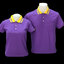 PLC เสื้อโปโล เสื้อคอปก สีม่วงกลางปกเหลืองม่วง MicroPlus3 ไม่เป็นขุย100%