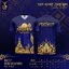 TIDS SPORT เสื้อบุญกฐิน เสื้อทีม เสื้อสายบุญ คอวี สีน้ำเงิน-ทอง