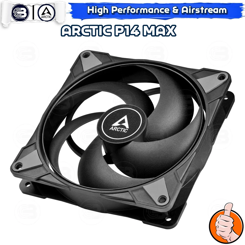 [CoolBlasterThai] ARCTIC P14 Max Black (BULK PACKAGING) 2800 RPM (size 140 mm.) PC Fan Case ประกัน 6 ปี