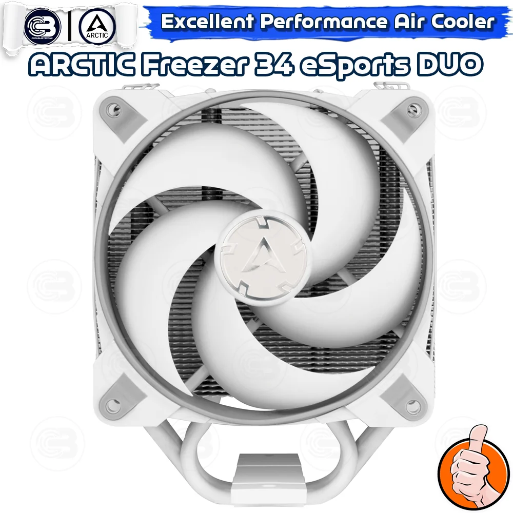 [CoolBlasterThai] ARCTIC FREEZER 34 eSports DUO (GREY-WHITE) Tower CPU Cooler (LGA1851/AM5 Ready)