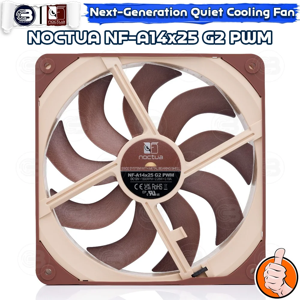[CoolBlasterThai] NOCTUA NF-A14x25 G2 PWM PC Fan Case (size 140 mm.) ประกัน 6 ปี