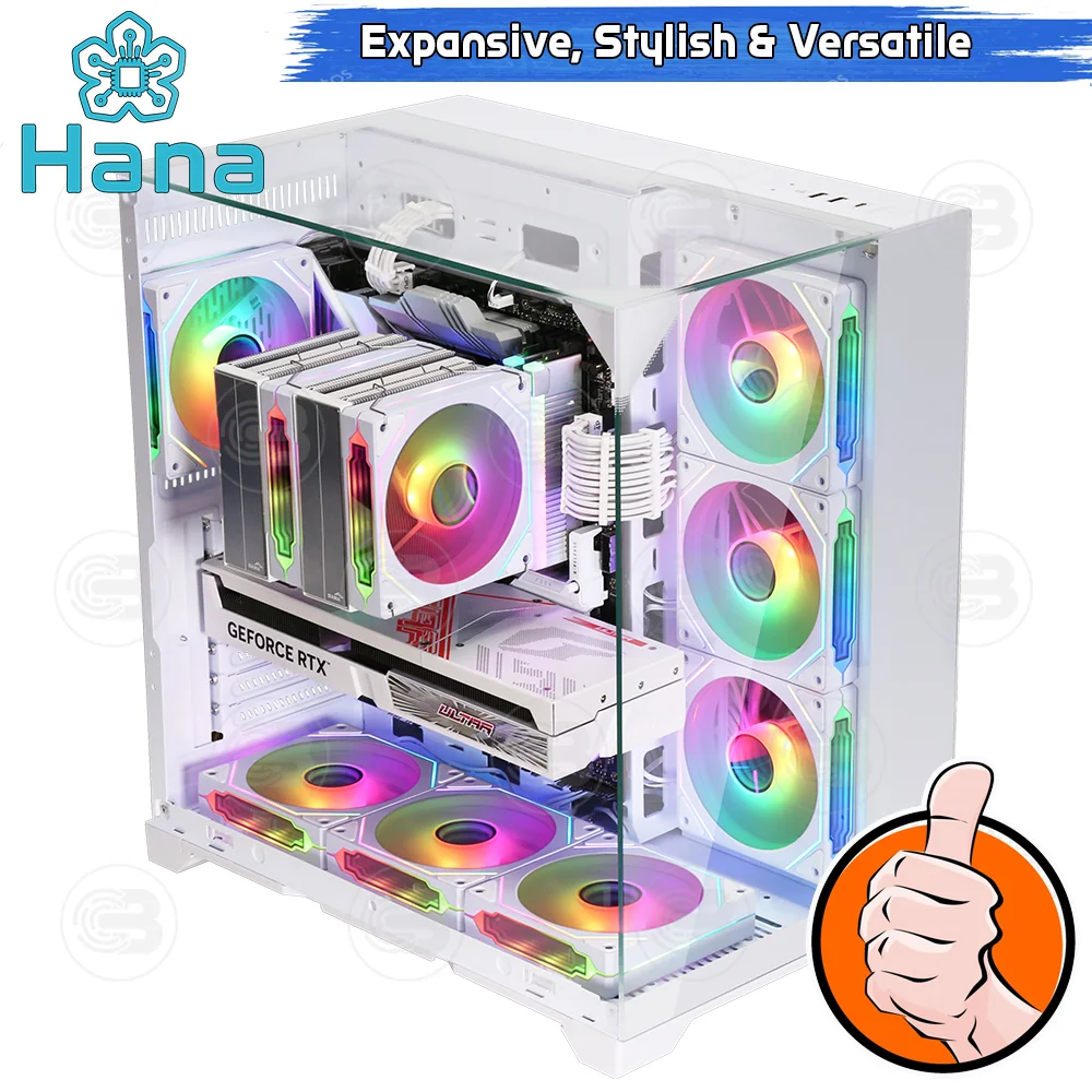 [CoolBlasterThai] Hana Inno HI103W Mid-Tower Tempered Glass PC Case White ประกัน 1 ปี