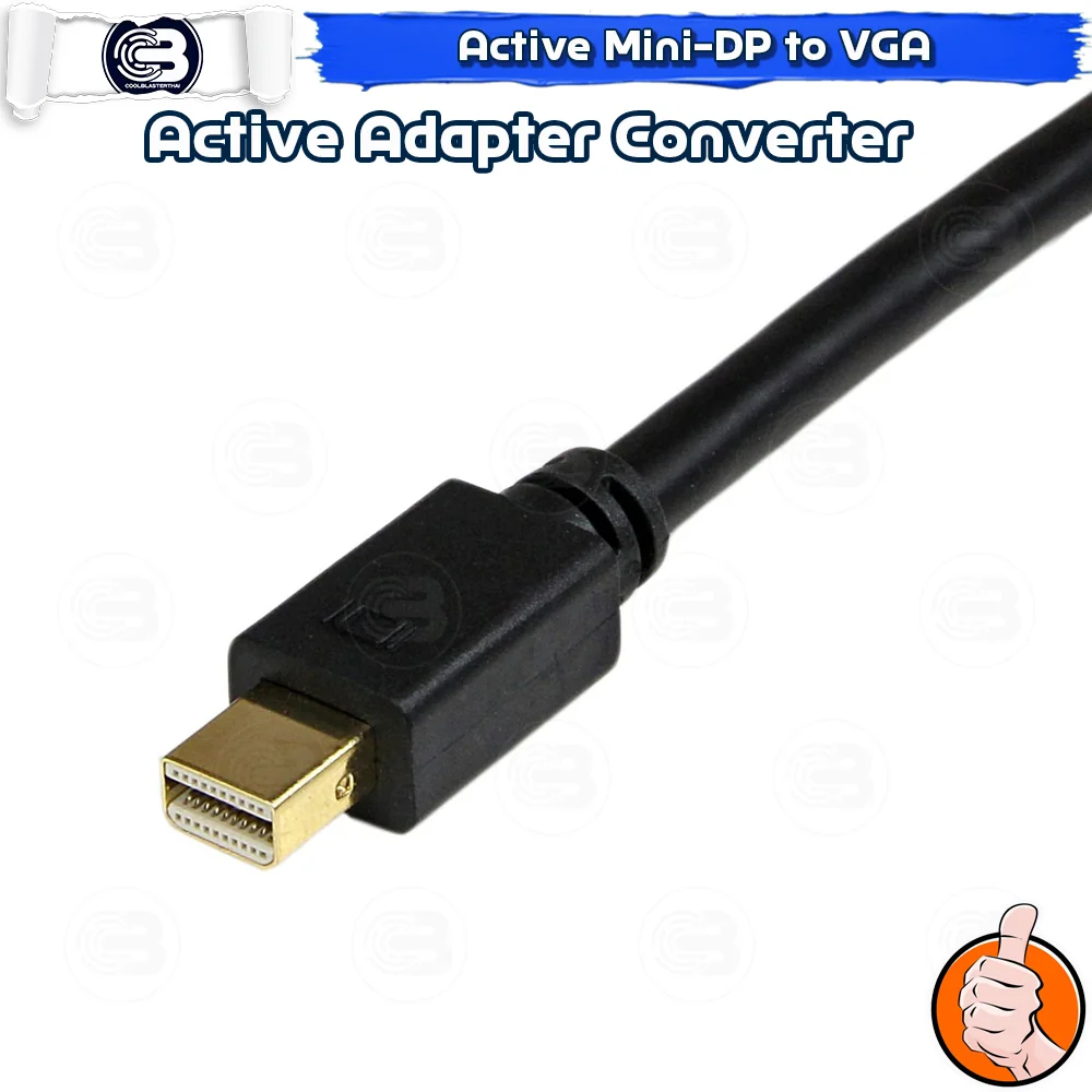 [CoolBlasterThai] Active Mini DisplayPort/Thunderbolt (mDP) to VGA adapter (Female) Cable