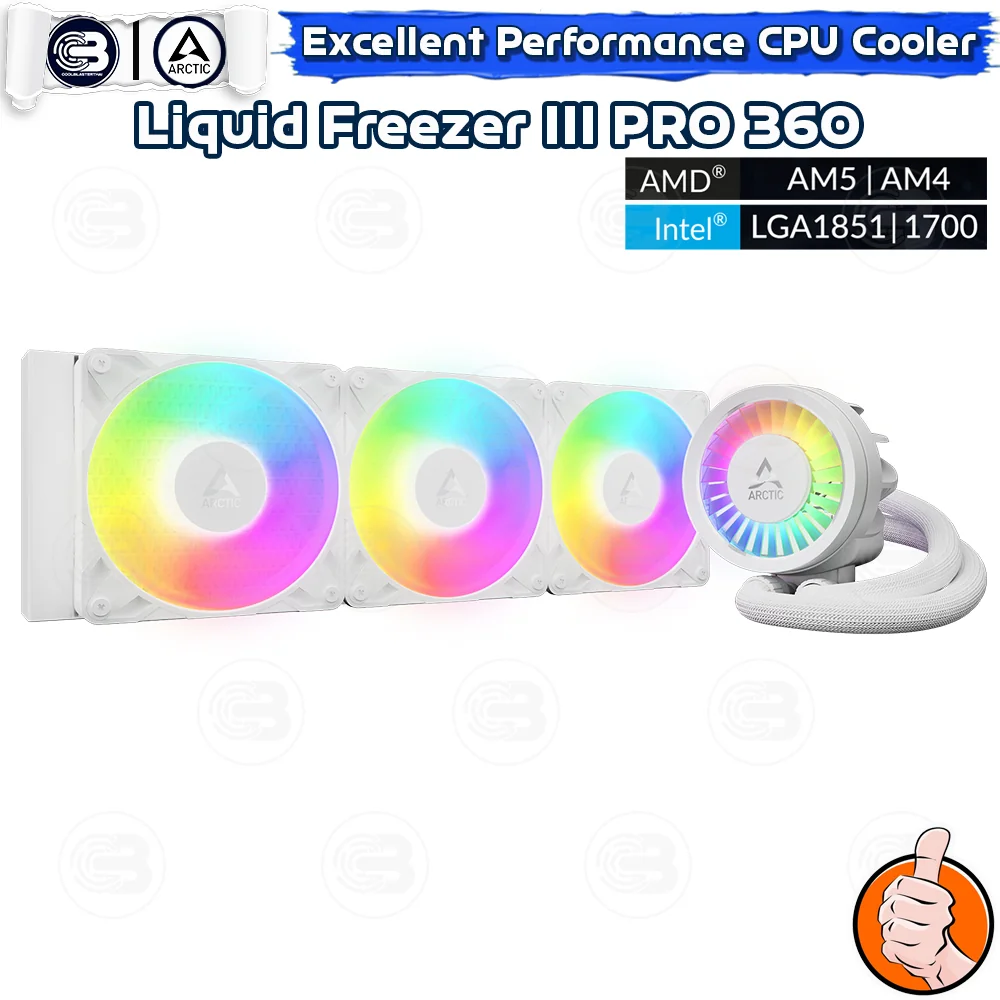 [CoolBlasterThai] ARCTIC Liquid Freezer III Pro 360 A-RGB White (All-In-One CPU Water Cooler) (LGA1851/1700/AM5/AM4)