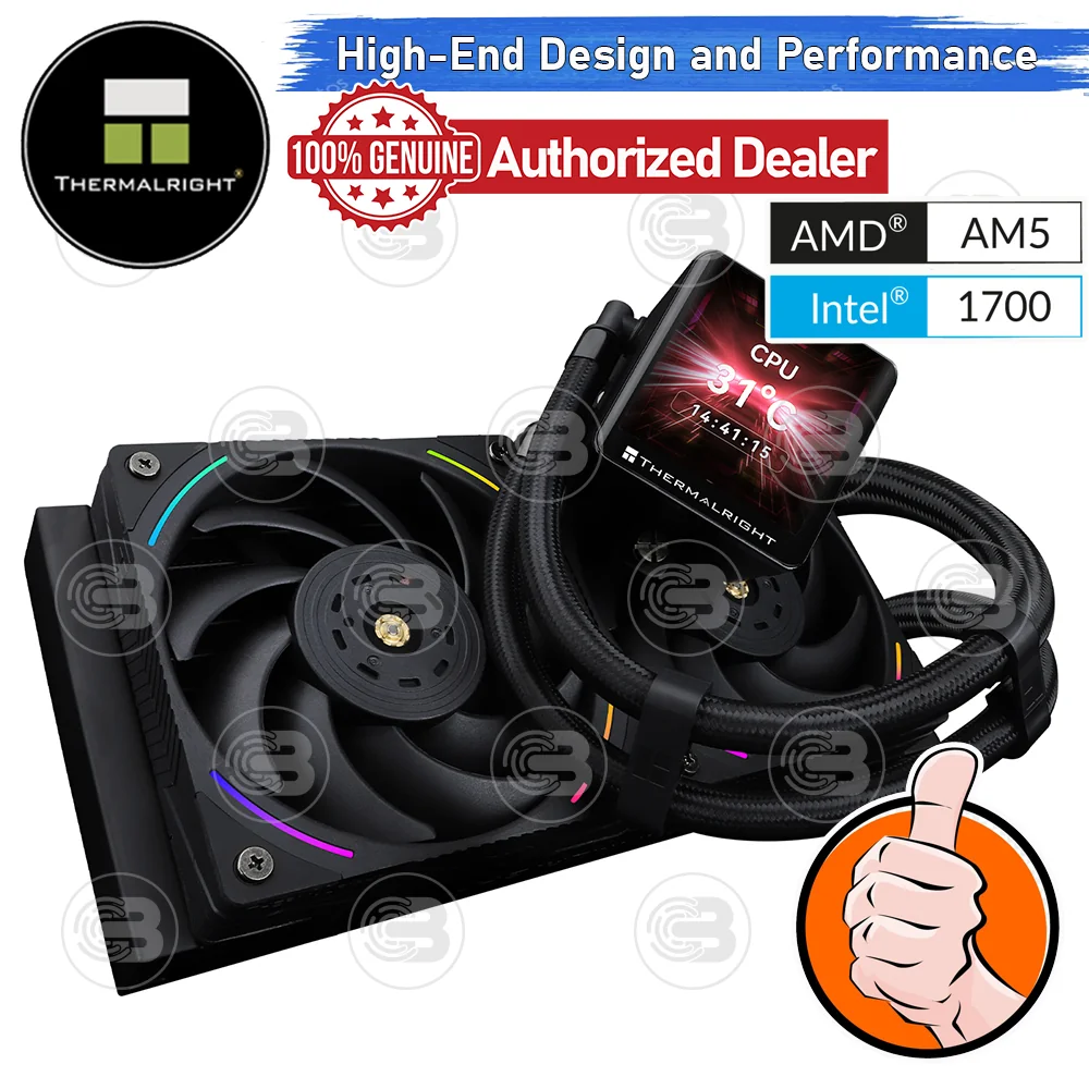 [CoolBlasterThai] Thermalright FROZEN VISION 240 BLACK ARGB AIO Liquid CPU Cooler (AM5/LGA1851 Ready) ประกัน 6 ปี (ชุดระบายความร้อน)