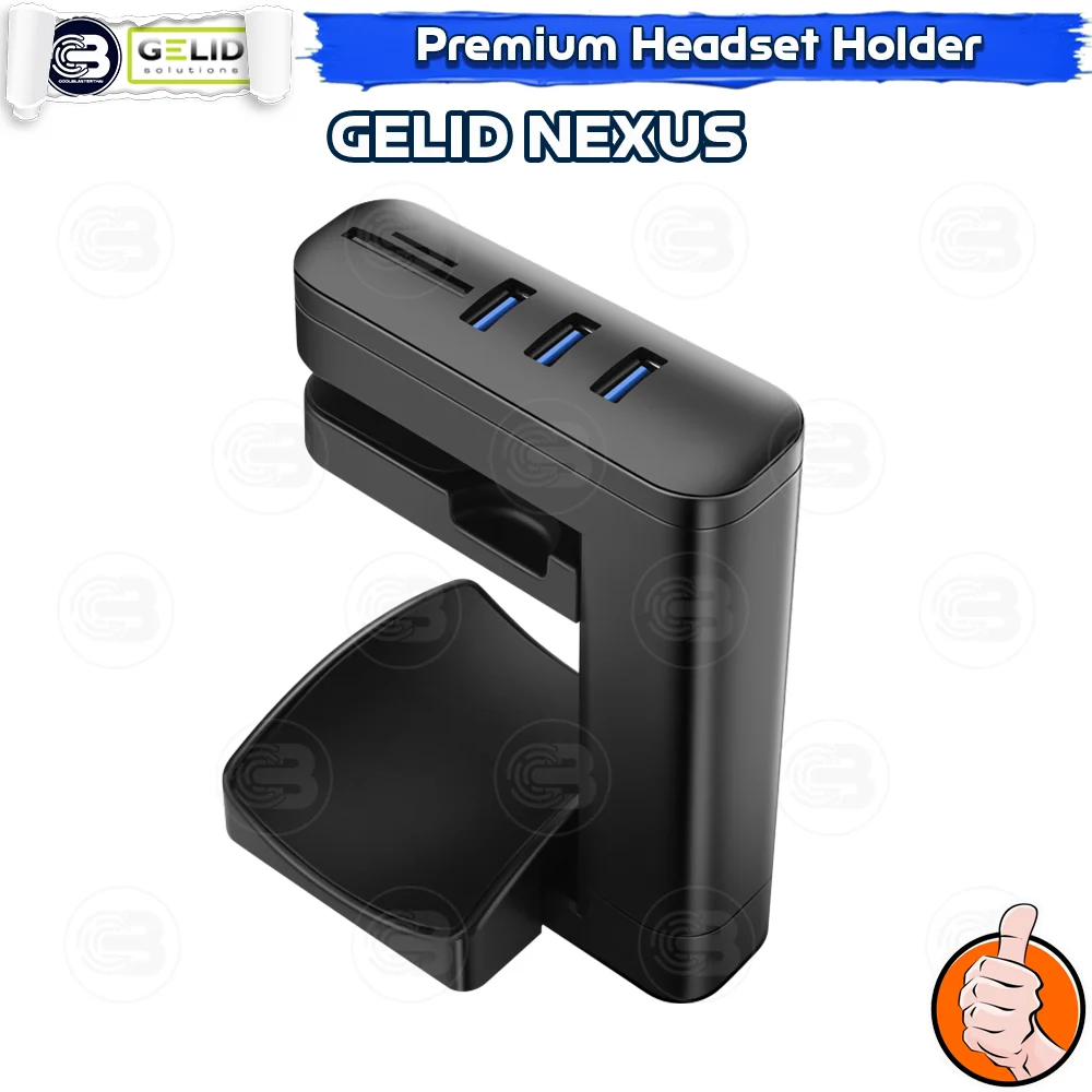 [CoolBlasterThai] GELID NEXUS PC Headset Holder With USB Hub and TF/SD