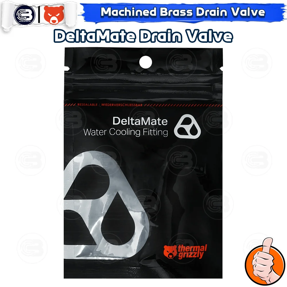 [CoolBlasterThai] THERMAL GRIZZLY DELTAMATE DRAIN VALVE Matt Nickel Machined Brass