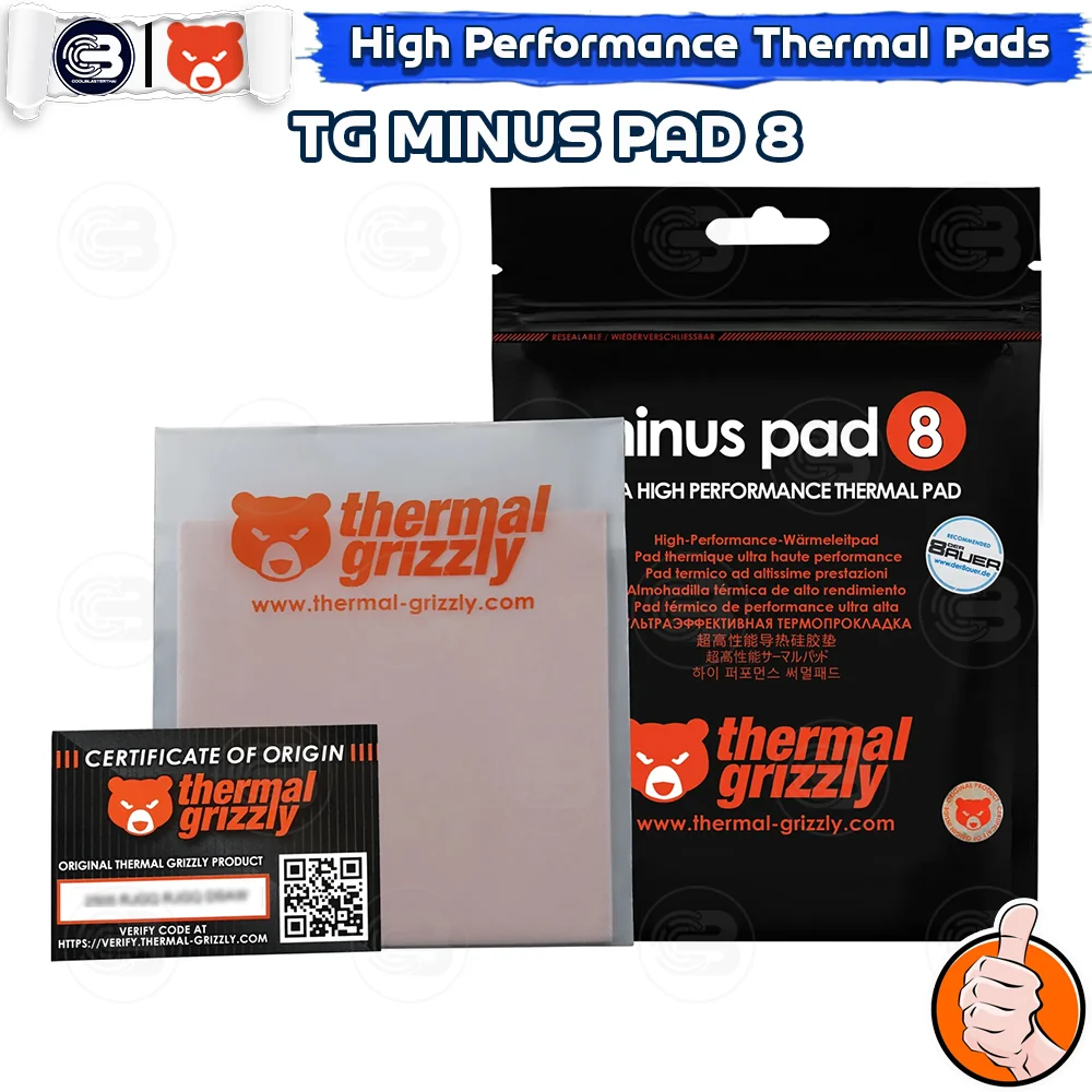 [CoolBlasterThai] THERMAL GRIZZLY MINUS PAD 8 Thermal Pad 100x100 /0.5 mm./8 W/mK