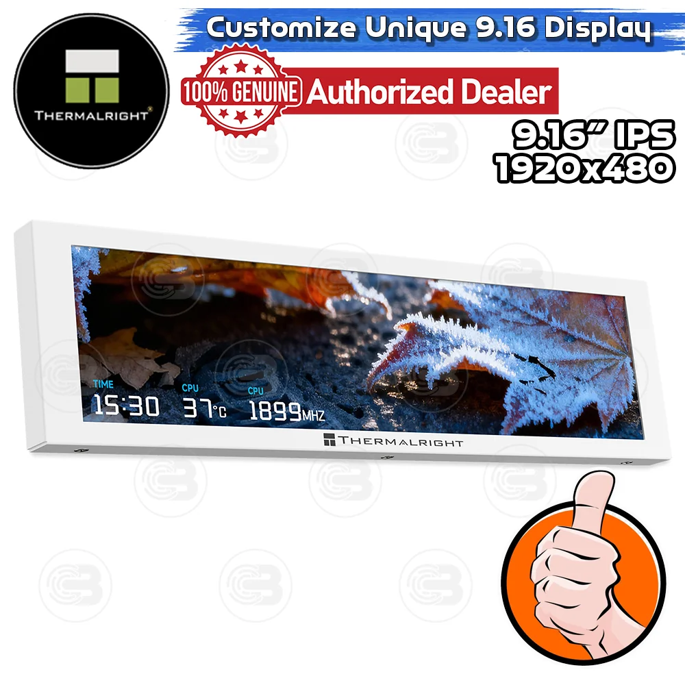 [CoolBlasterThai] Thermalright Trofeo Vision 9.16 IPS LCD 1920×480 WHITE ประกัน 1 ปี (จอแสดงผล)