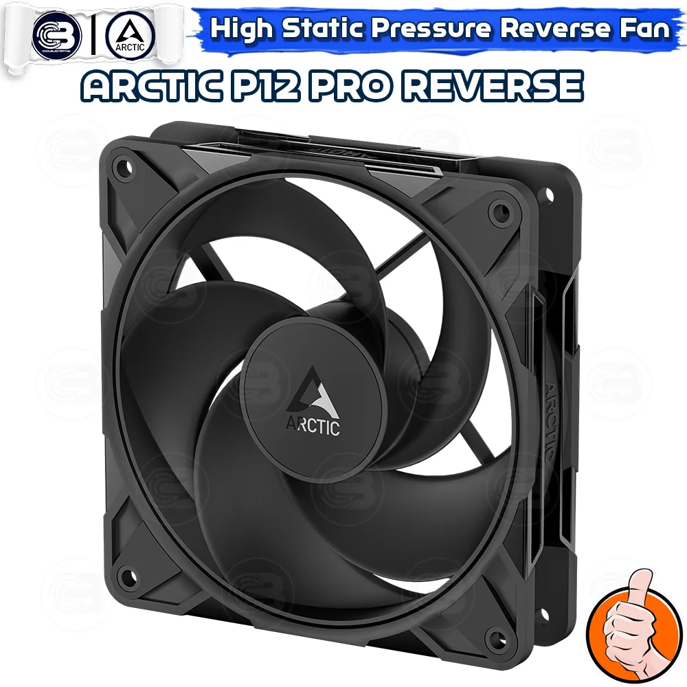 [CoolBlasterThai] ARCTIC P12 PRO REVERSE PST BLACK (size 120 mm.) X3 Value Pack PC Fan Case ประกัน 6 ปี