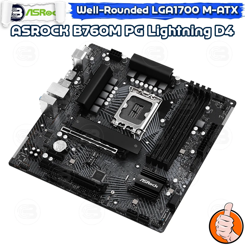 [CoolBlasterThai] ASROCK MAINBOARD B760M PG Lightning D4 Intel SOCKET LGA1700 DDR4 M-ATX ประกัน 3 ปี