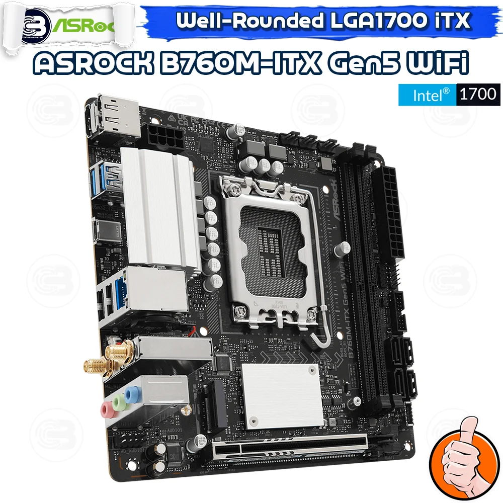 [CoolBlasterThai] ASROCK MAINBOARD B760M-ITX Gen5 WiFi Intel SOCKET LGA1700 DDR5 ITX ประกัน 3 ปี