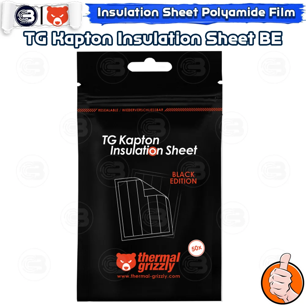 [CoolBlasterThai] THERMAL GRIZZLY KAPTON INSULATION SHEET BLACK EDITION Electrically Conductive Protection