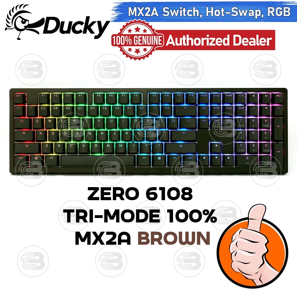 [CoolBlasterThai] Ducky ZERO 6108 Tri-Mode Connectivity BROWN MX2A Switch 100% TH/EN (คีย์บอร์ด)